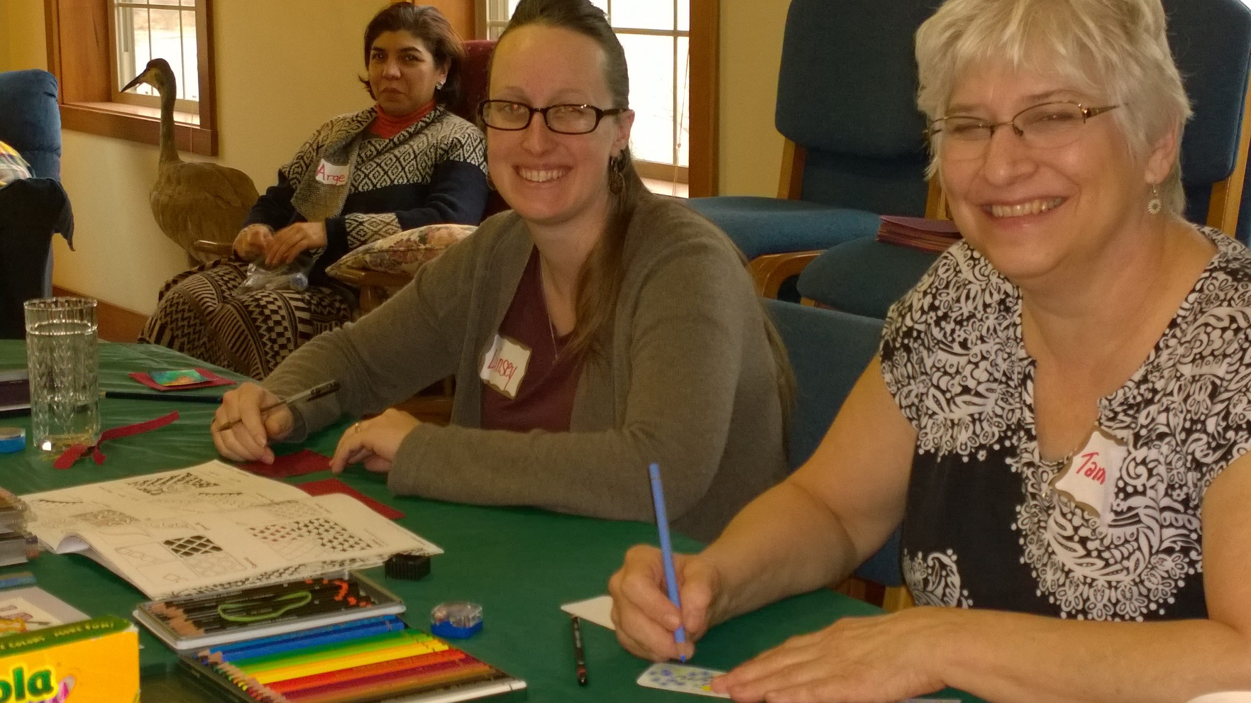 Women doing artwork.